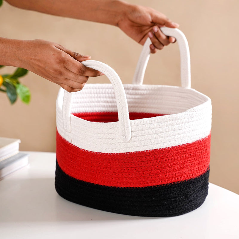Red And Fabulous Cotton Storage Basket