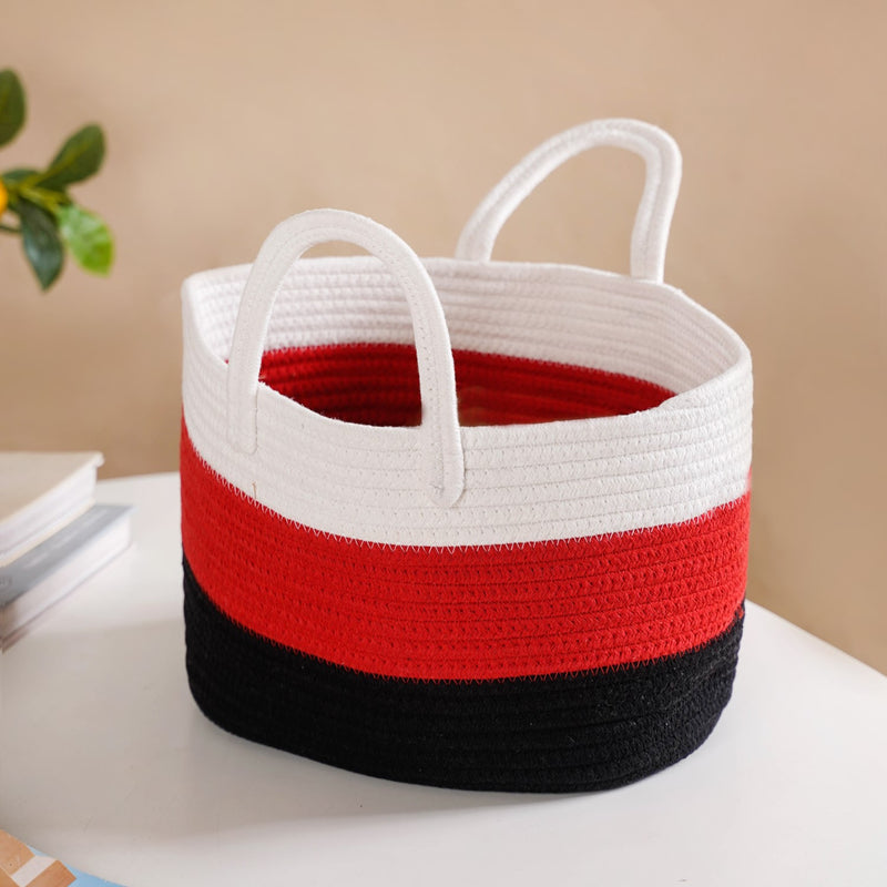 Red And Fabulous Cotton Storage Basket