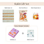 Red And Yellow Traditional Beaded Rakhi Gift Set Of 3