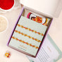 Red And Yellow Traditional Beaded Rakhi Gift Set Of 3