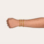Red And Yellow Traditional Beaded Rakhi Gift Set Of 3