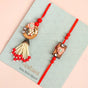 Red Beads Rustic Charm Rakhi Lumba Gift Set