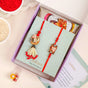 Red Beads Rustic Charm Rakhi Lumba Gift Set