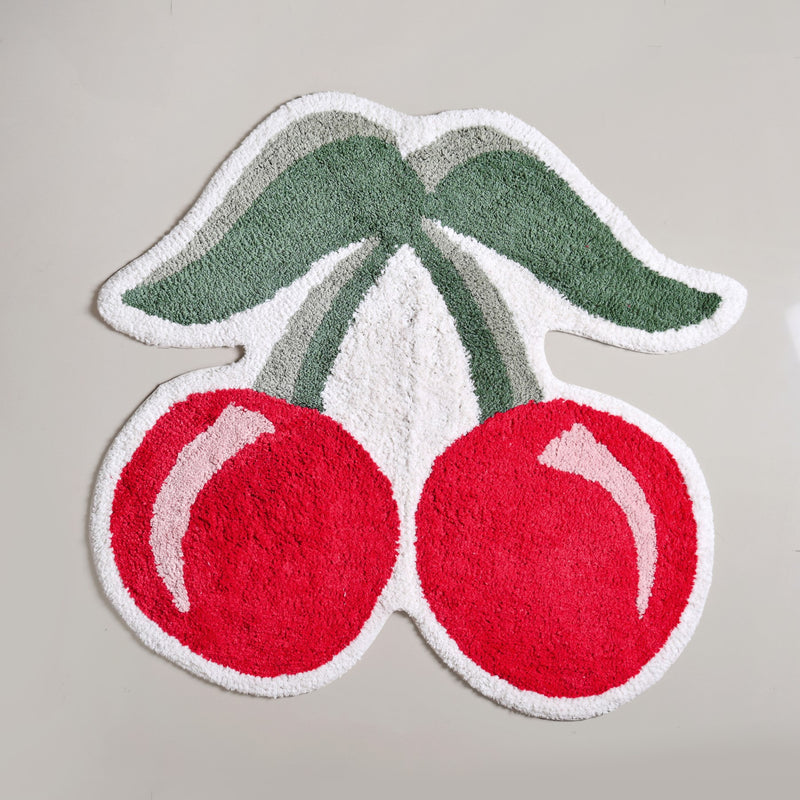 Red Cherry Floor Mat 77x73 Inch