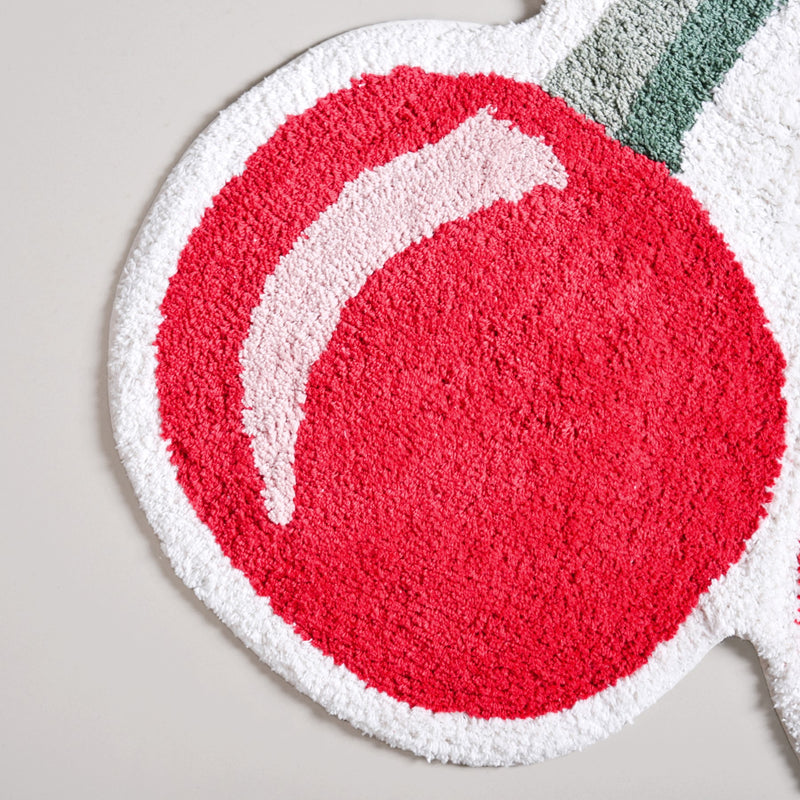 Red Cherry Floor Mat 77x73 Inch