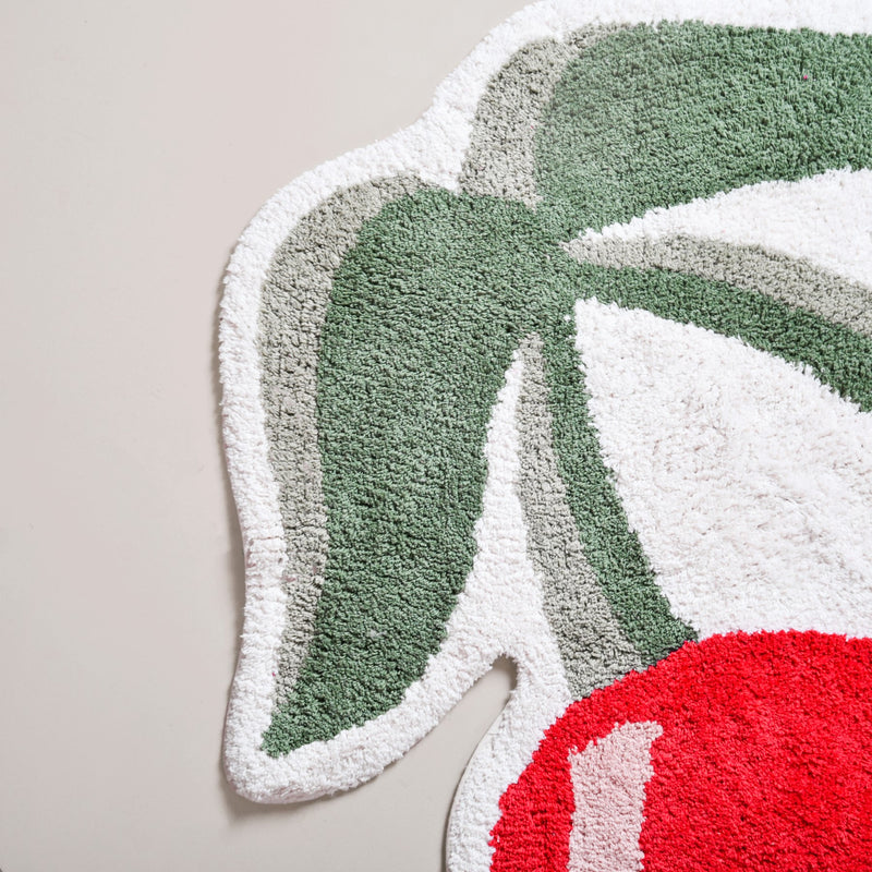 Red Cherry Floor Mat 77x73 Inch