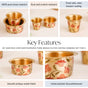 Red Chrysanthemums Pure Brass Filter Coffee Dabara Set For 2