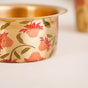 Red Chrysanthemums Pure Brass Filter Coffee Dabara Set For 2