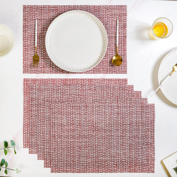 Red White Placemat Set Of 6