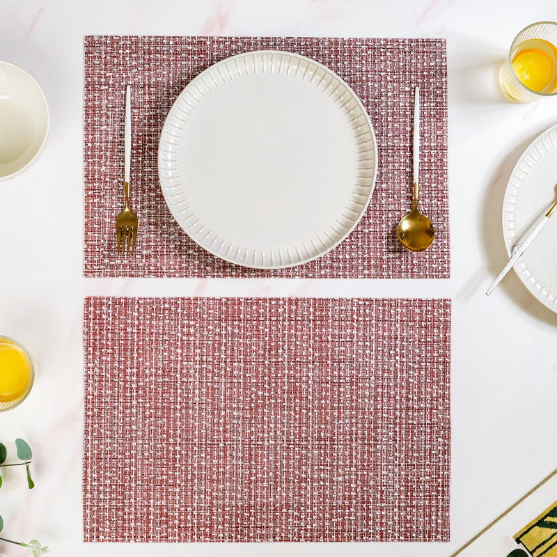 Red White Placemat Set Of 6
