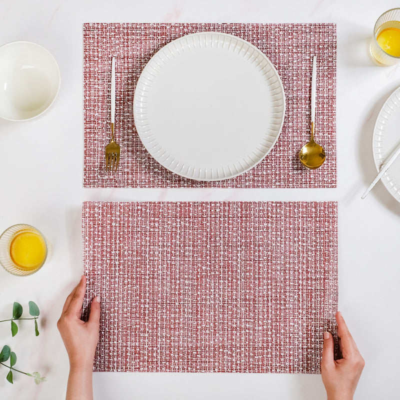 Red White Placemat Set Of 6