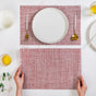 Red White Placemat Set Of 6