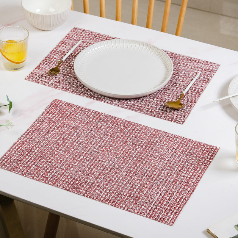 Red White Placemat Set Of 6