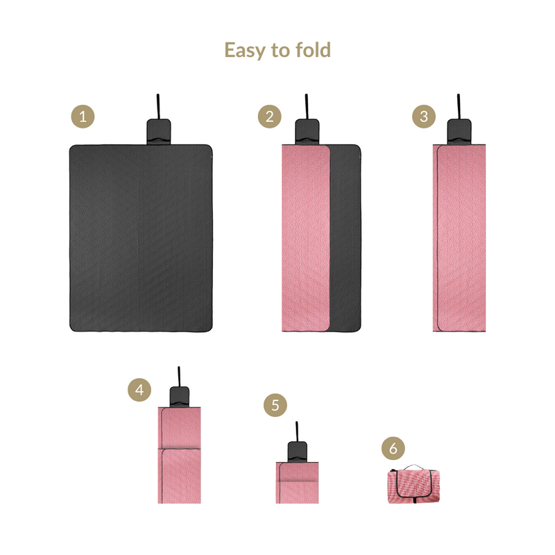 Checkered Red and White Foldable Picnic Mat 84x60 Inch