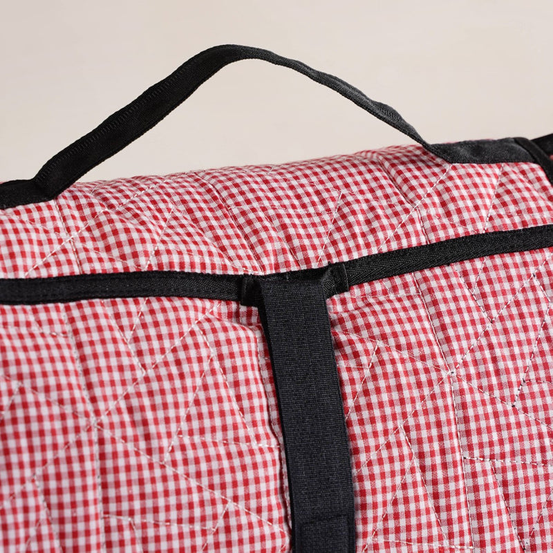 Checkered Red and White Foldable Picnic Mat 84x60 Inch