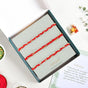 Red and Golden Braided Rakhi Gift Set Of 3