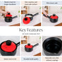 Red And Black Ceramic Milk Pot With Lid 1000ml