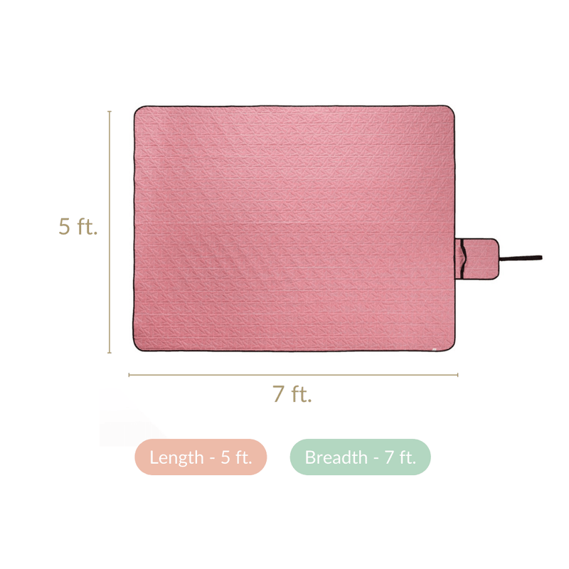 Checkered Red and White Foldable Picnic Mat 84x60 Inch