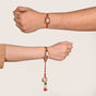 Red Beads Rustic Charm Rakhi Lumba Gift Set