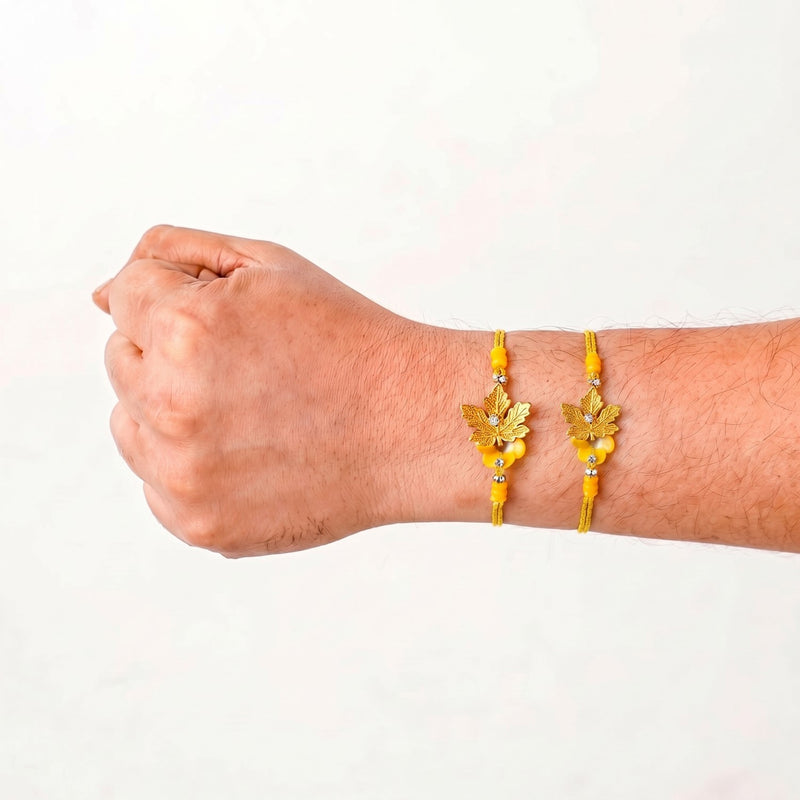Autumn Leaf Rakhi Duo Gift Set