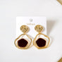 Regal In Velvet Asymmetric Gold Danglers