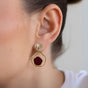 Regal In Velvet Asymmetric Gold Danglers