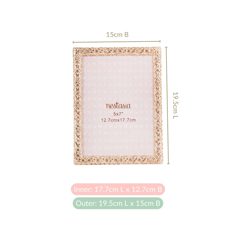 Regal Rhinestone Picture Frame Gold Large 5x7