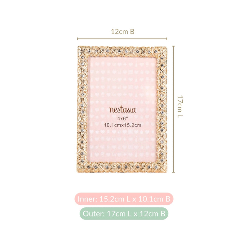 Regal Rhinestone Picture Frame Gold Small 4x6