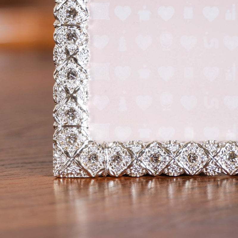 Regal Rhinestone Picture Frame Silver 4x6