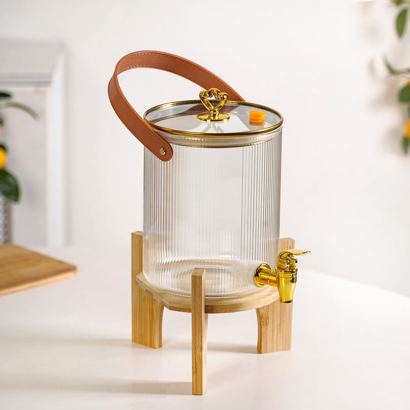 Fluted Chic Drink Dispenser With Handle And Stand 3600ml