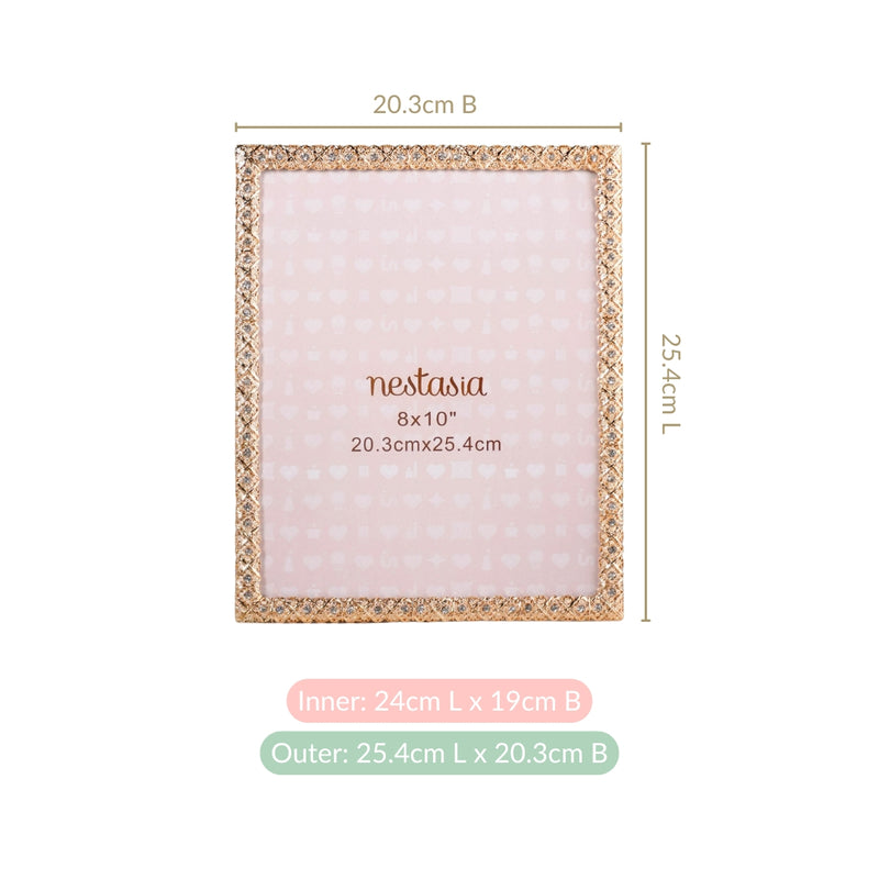 Regal Rhinestone Picture Frame Gold Extra Large 8x10"