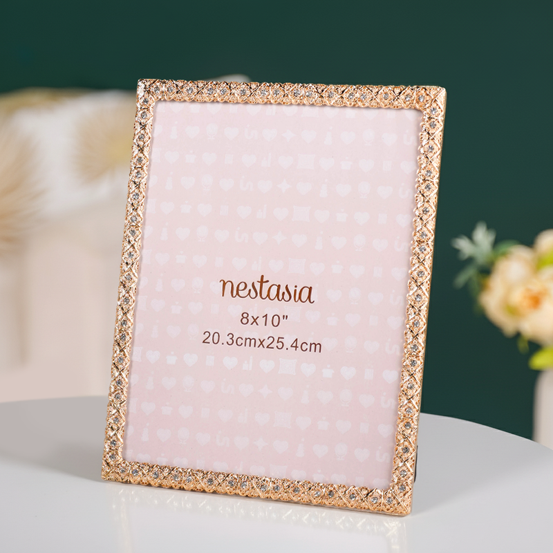 Regal Rhinestone Picture Frame Gold Extra Large 8x10"