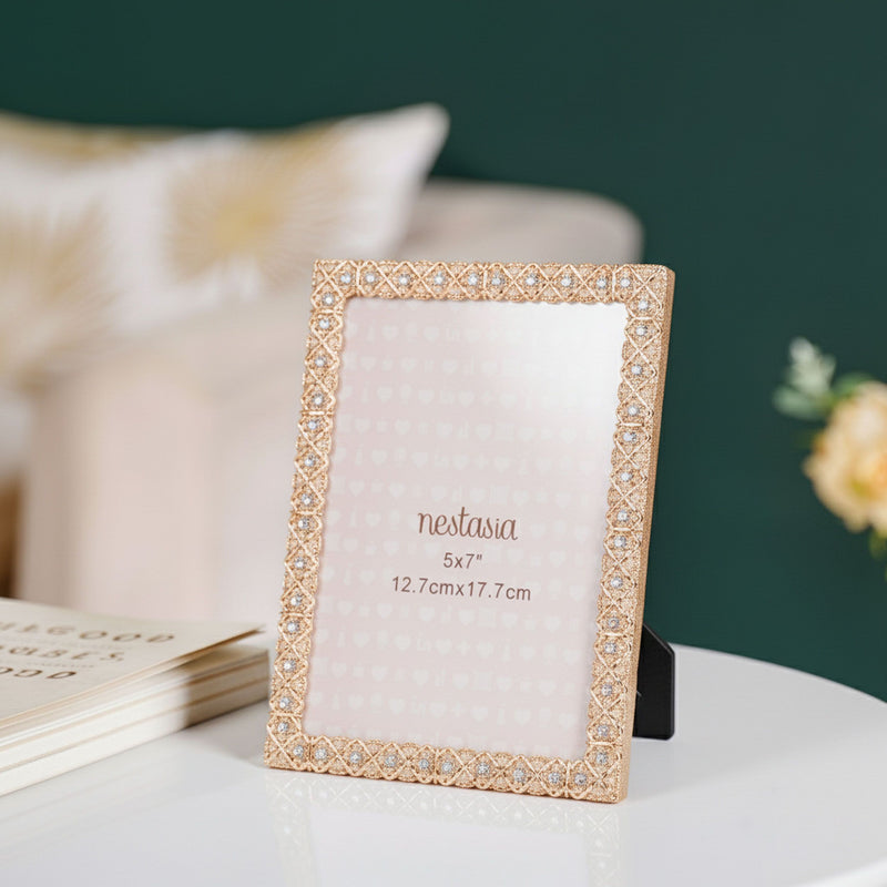 Regal Rhinestone Picture Frame Gold Large 5x7"