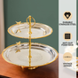 Regal Two Tier Brass And Stainless Steel Bird Cupcake Stand
