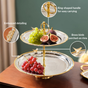 Regal Two Tier Brass And Stainless Steel Bird Cupcake Stand
