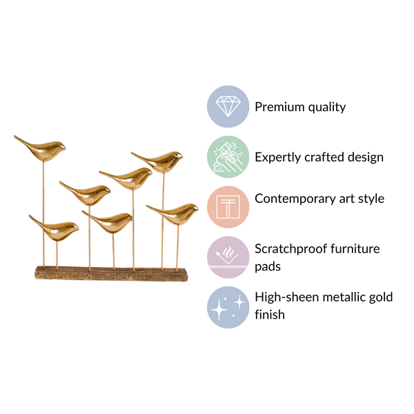 Gold Birds Decor Accent Showpiece