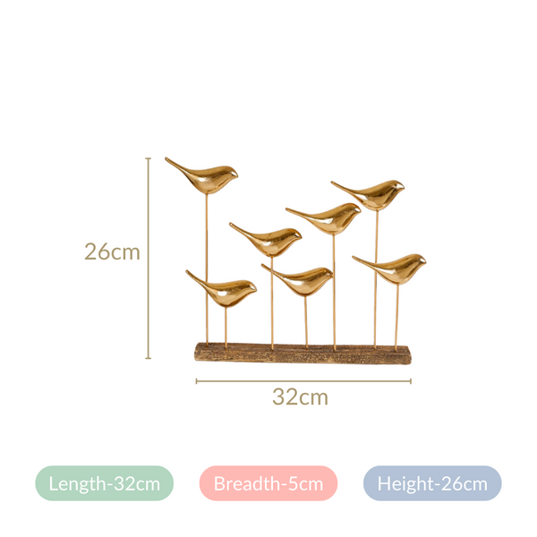 Gold Birds Decor Accent Showpiece