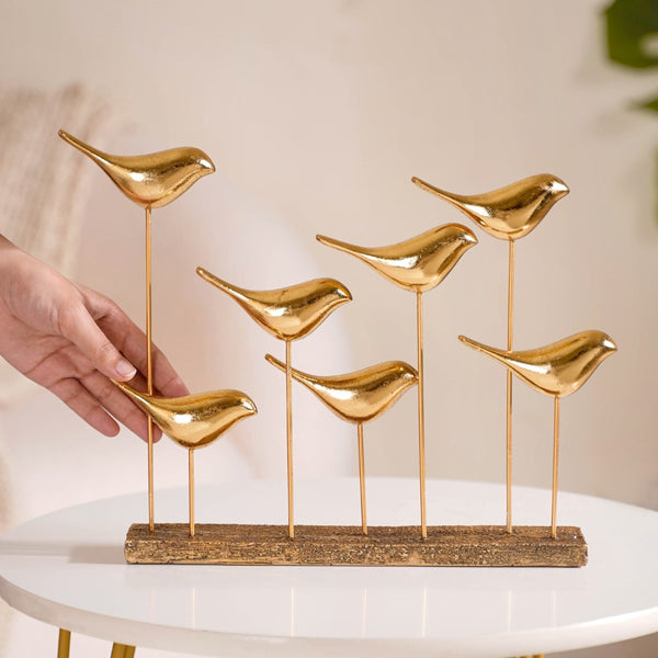 Gold Birds Decor Accent Showpiece