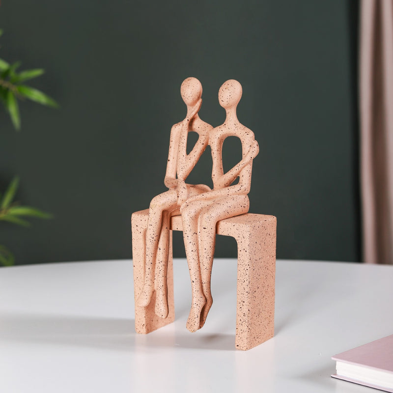 Couple On A Bench Showpiece- Resin Couple Sculpture, Decorative Couple Showpiece, Couple Figurine, Resin Showpiece