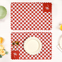 Retro Cotton Embroidered Table Mat Red Set Of 6