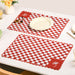Retro Cotton Embroidered Table Mat Red Set Of 6