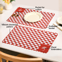 Retro Cotton Embroidered Table Mat Red Set Of 6