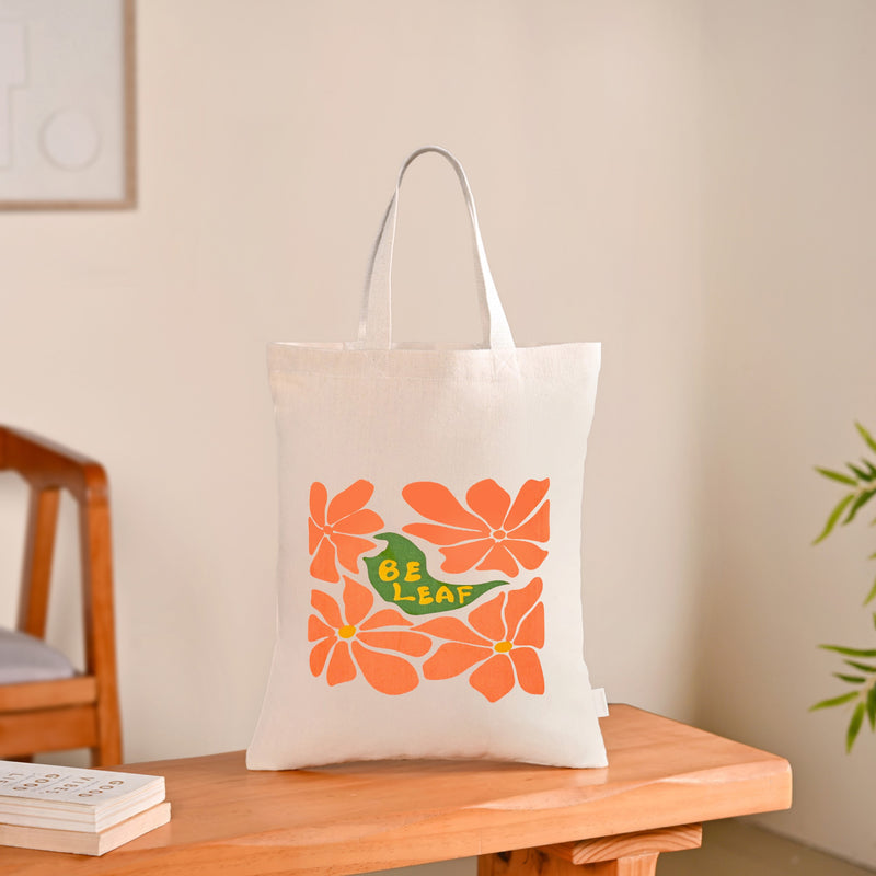 Reusable Printed Canvas Tote Bag For Women Set Of 2