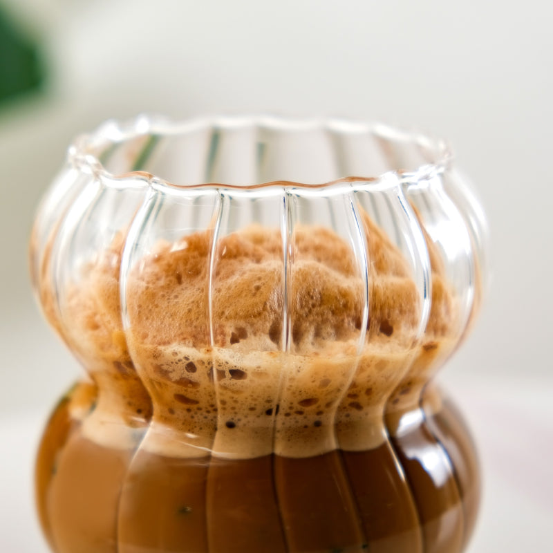 Ribbed Borosilicate Glass Set Of 2 600ml