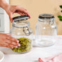 Ribbed Glass Jar With Cliplock Lid Set Of 4 1450ml