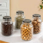 Ribbed Glass Jar With Cliplock Lid Set Of 4 2000ml