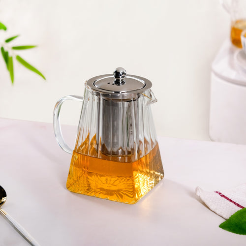 Ribbed Glass Teapot 900ml
