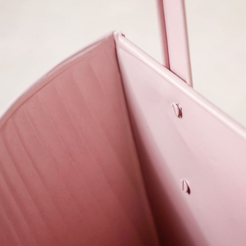 Ribbed Hanging Planter Set Of 2 Dusty Pink