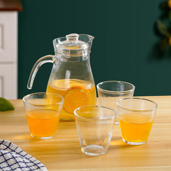 Ribbed Jar With Tumbler Set Of 5