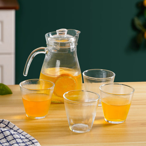 Ribbed Jar With Tumbler Set Of 5